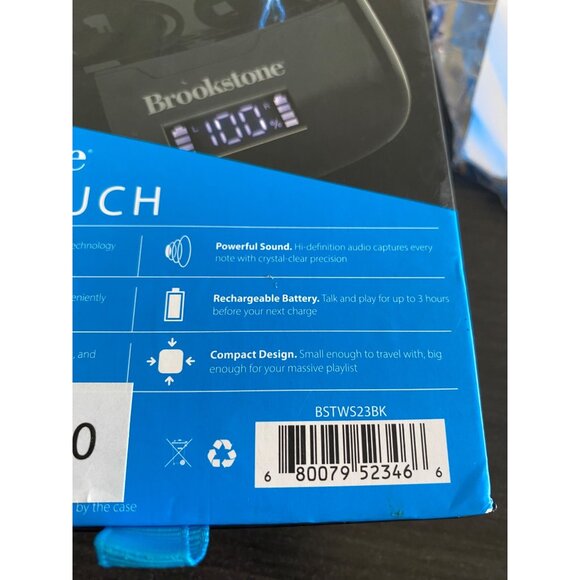 Brookstone Touch Pro True Wireless Bluetooth Earbuds Black Size OS NWB - Picture 4 of 4